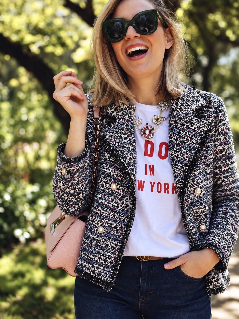 Cupcakes and Cashmere Womens Tweed Blazer Jackets Cropped, Medium *Read* - Picture 2 of 13